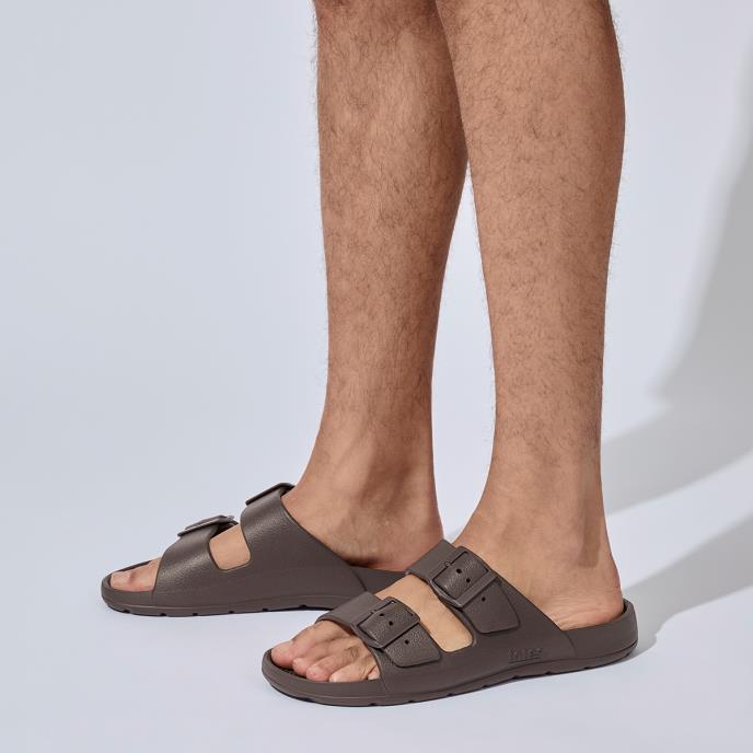 totes® SOLBOUNCE Mens Adjustable Double Buckle Slider  Brown Extra Image 6